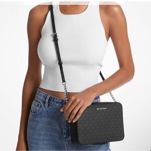 NWT MICHAEL by Michael Kors black leather Crossbody bag